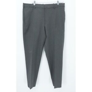 Uniqlo Pants Mens L Gray Stretch Tapered Slim Fit Office Commuter Travel Wear